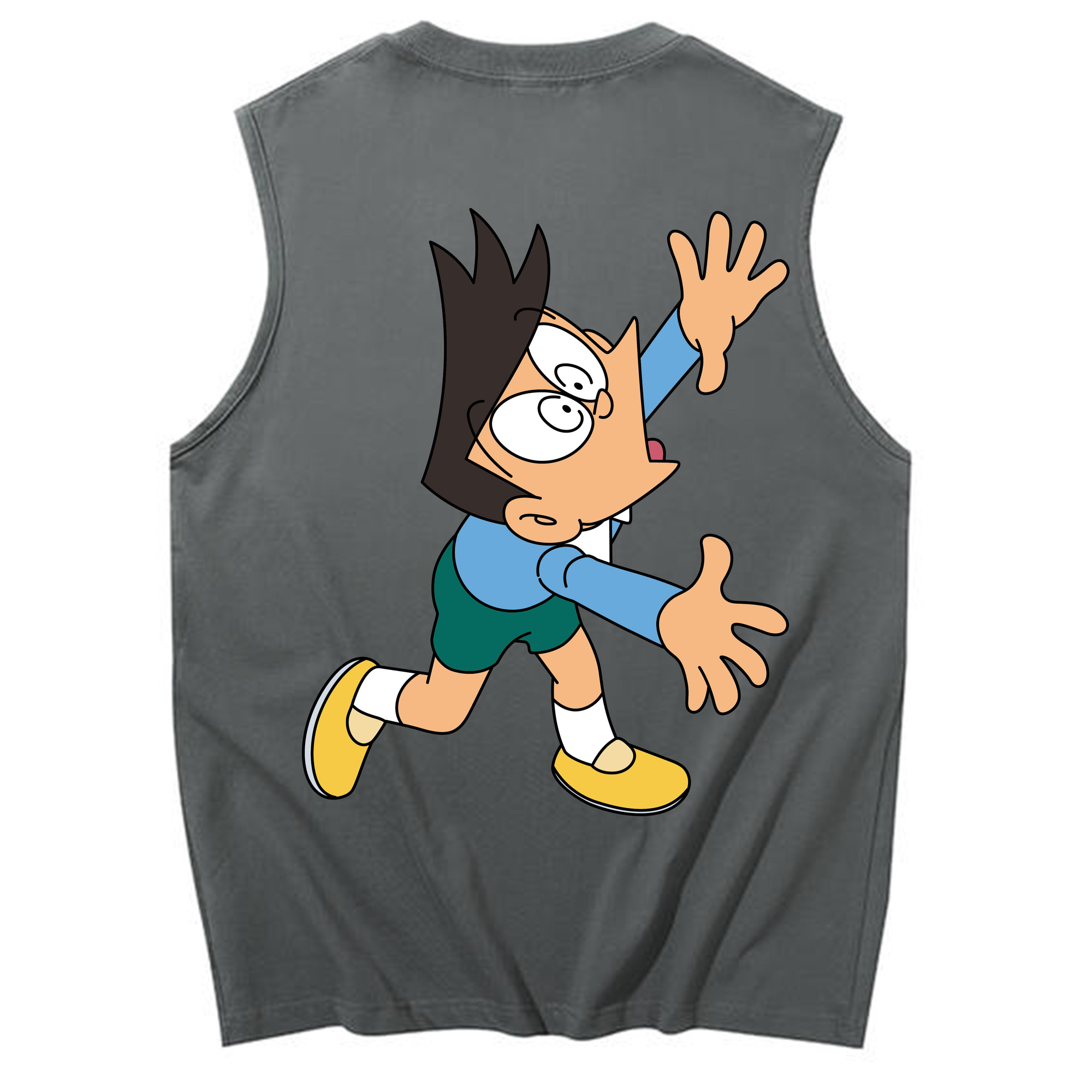 （画像用） ドラえもん 骨川 スネ夫 Doraemon Honekawa Suneo コットン100％タンクトップ（背面プリント）